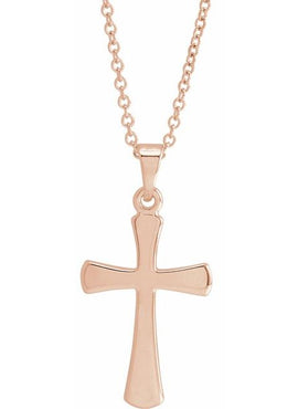 14K Rose Gold Cross Pendant