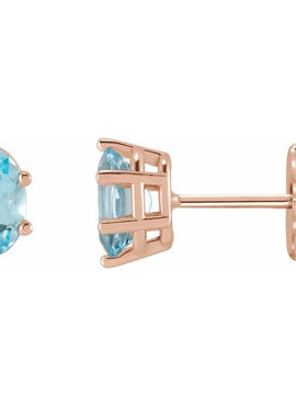 Platinum Natural Sky Blue Topaz Earrings