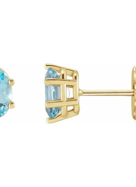 Platinum Natural Sky Blue Topaz Earrings