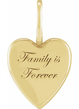 Sterling Silver Engravable Heart Charm/Pendant