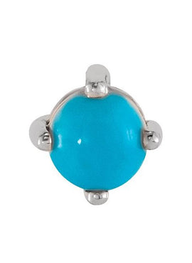 14K White Gold Natural White Opal Cabochon Pendant