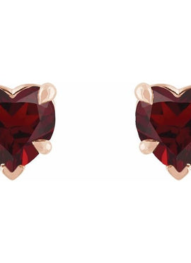 Sterling Silver Natural Mozambique Garnet Stud Earrings