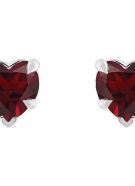 Sterling Silver Natural Mozambique Garnet Stud Earrings