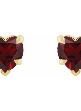 Sterling Silver Natural Mozambique Garnet Stud Earrings