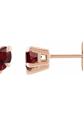 Sterling Silver Natural Mozambique Garnet Stud Earrings