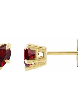 Sterling Silver Natural Mozambique Garnet Stud Earrings