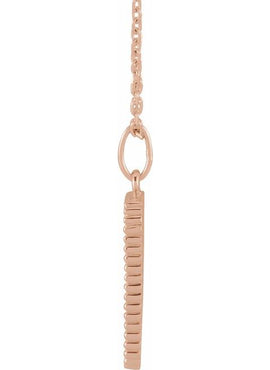 14K Rose Gold Crescent Moon 16-18
