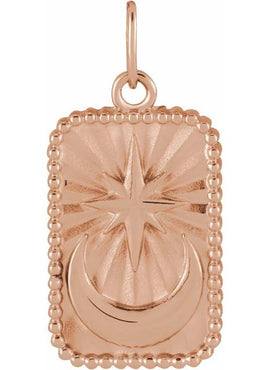 14K Rose Gold Crescent Moon 16-18