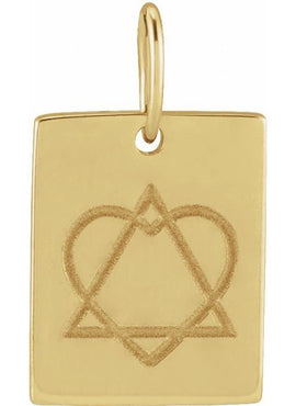 14K White Gold 13.8x8 mm Adoption Symbol 16-18