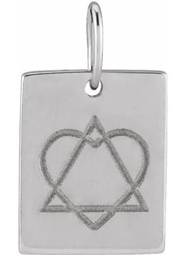 14K White Gold 13.8x8 mm Adoption Symbol 16-18