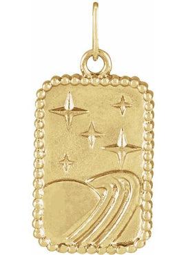 14K Rose Gold Crescent Moon 16-18
