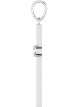 14K Yellow Gold .015 CT Natural Diamond Cross Pendant