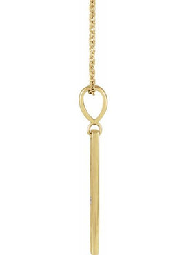 14K Rose Gold .0075 CT Natural Diamond XO Bar 16-18