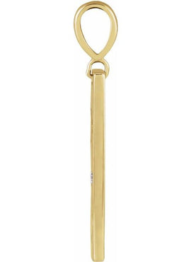 14K Rose Gold .0075 CT Natural Diamond XO Bar 16-18