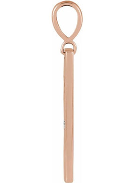 14K Rose Gold .0075 CT Natural Diamond XO Bar 16-18