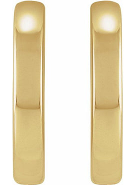 14K Yellow/White Gold Hinged 14 mm Hoop Earrings