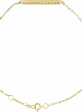 14K White Gold Patterned Bar Bracelet