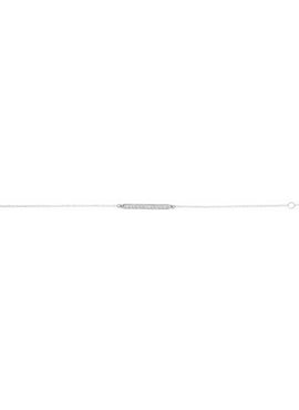 14K White Gold Patterned Bar Bracelet