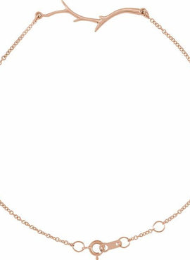 14K White Gold Branch Bar 6 1/2-7 1/2