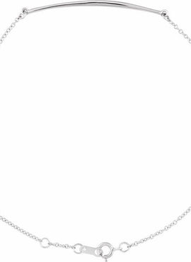 14K White Gold Curved Bar 6 1/2-7 1/2