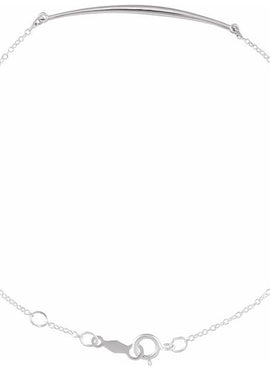 14K White Gold Curved Bar 6 1/2-7 1/2