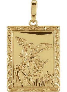 14K Yellow Gold 19.8x15.9 mm St. Michael Medal