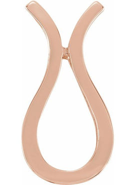 14K White Gold 20.7x10 mm Freeform Pendant