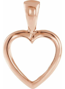 14K White Gold 15x10 mm Open Heart Pendant