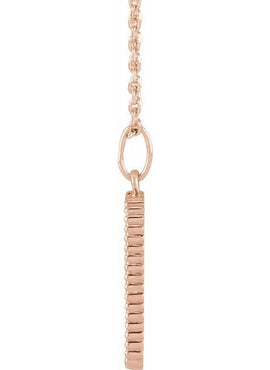 14K Rose Gold Crescent Moon 16-18