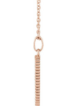 14K Rose Gold Crescent Moon 16-18