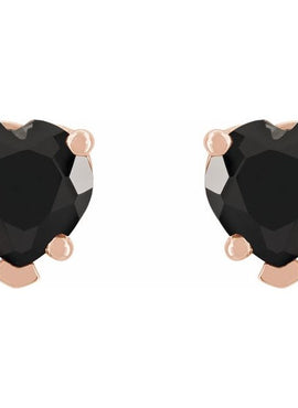 14K Rose Gold Natural White Sapphire Stud Earrings