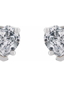 14K Rose Gold Natural White Sapphire Stud Earrings