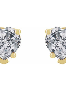 14K Rose Gold Natural White Sapphire Stud Earrings