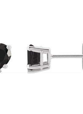 14K Rose Gold Natural White Sapphire Stud Earrings