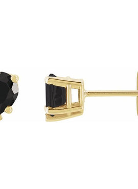 14K Rose Gold Natural White Sapphire Stud Earrings