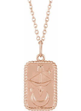 14K Rose Gold Crescent Moon 16-18