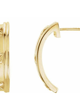 14K Yellow Gold J-Hoop Earrings