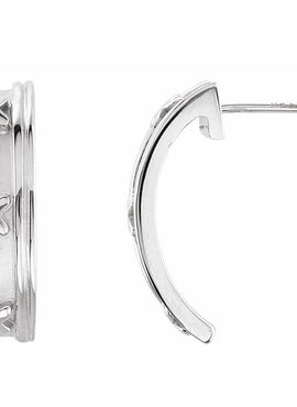 14K Yellow Gold J-Hoop Earrings