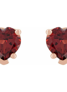 14K Rose Gold Natural White Sapphire Stud Earrings