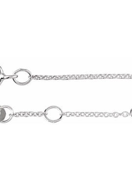 14K White Gold Patterned Bar Bracelet