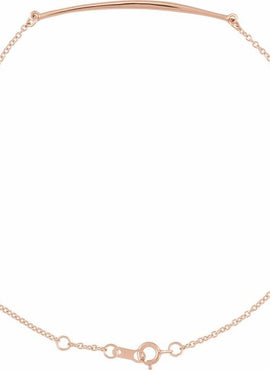 14K White Gold Curved Bar 6 1/2-7 1/2