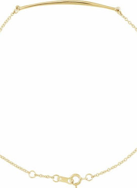 14K White Gold Curved Bar 6 1/2-7 1/2