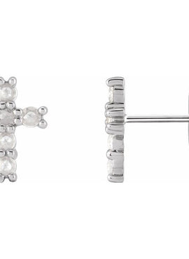 14K Yellow Gold Natural Turquoise Cross Earrings