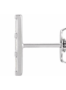 14K White Gold 1/8 CTW Natural Diamond Bar Earrings