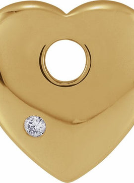 14K Yellow Gold .03 CT Natural Diamond Heart Pendant