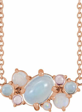 Sterling Silver Natural Multi-Gemstone Scattered 16-18