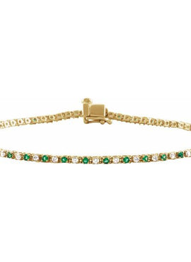 14K Yellow Gold Natural Ruby & 5/8 CTW Natural Diamond Line 7 1/4
