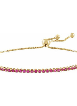 14K Yellow Gold Natural Ruby Adjustable 9 1/2