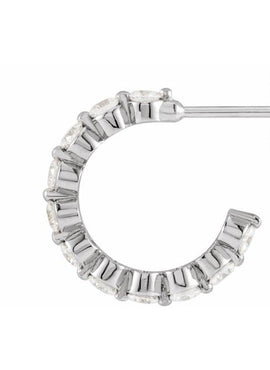 14K White Gold 1 3/8 CTW Natural Diamond 16.5 mm Hoop Earrings