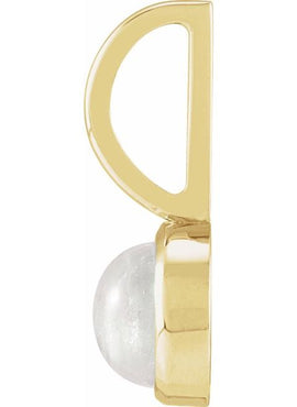 14K White Gold 1/3 CT Rose-Cut Natural Diamond Charm/Pendant